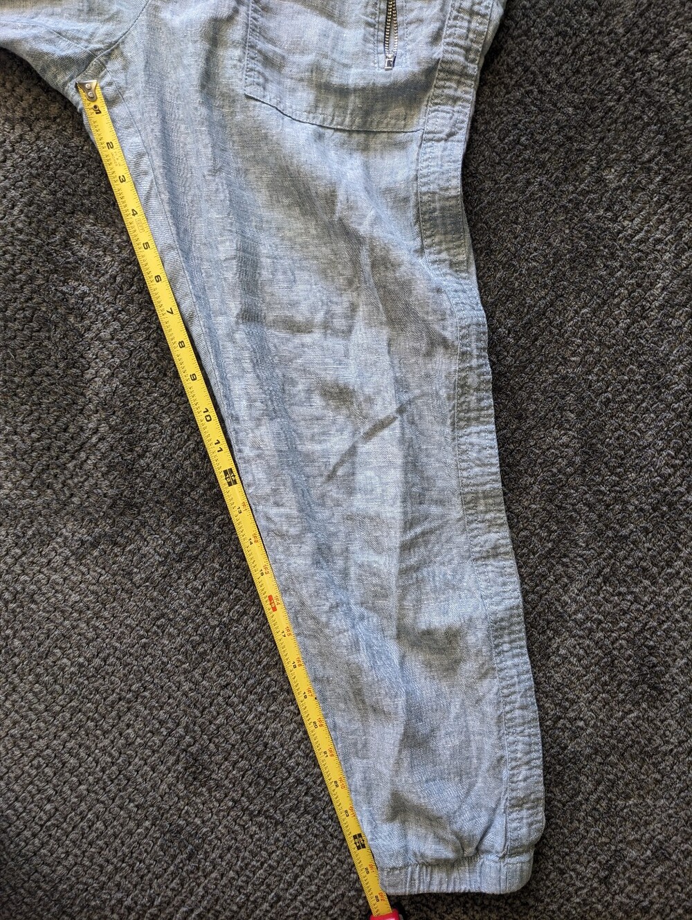 Athleta Cabo Linen Jogger Chambray Blue Size 6P - Picture 12 of 13